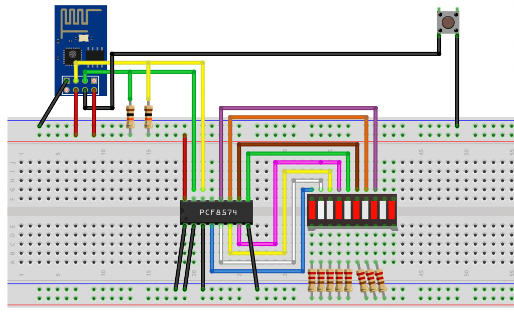 ESP-01 port expansion with PCF8574 - schematic