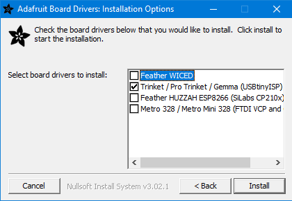 Adafruit USBTtnyISP driver installation 