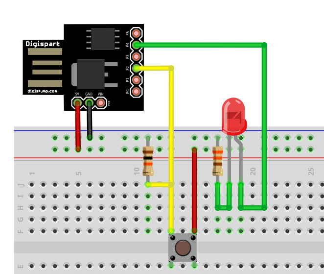 Circuit: Example for using analogRead with the Digispark