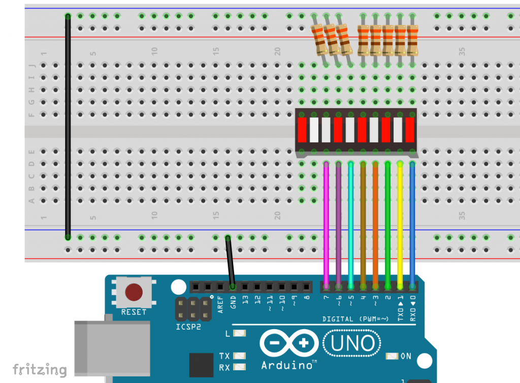 Logical operations - Circuit for the sketch Portmanipulation_test.ino