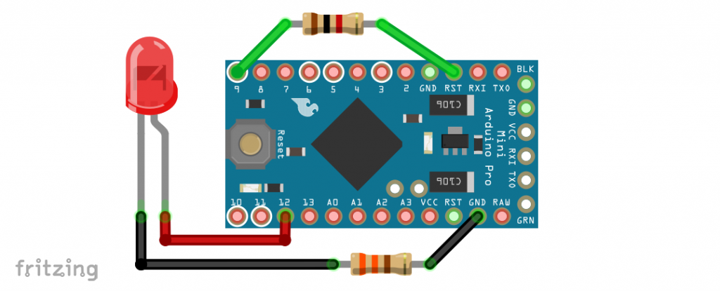 Reset circuit for the Arduino Pro Mini