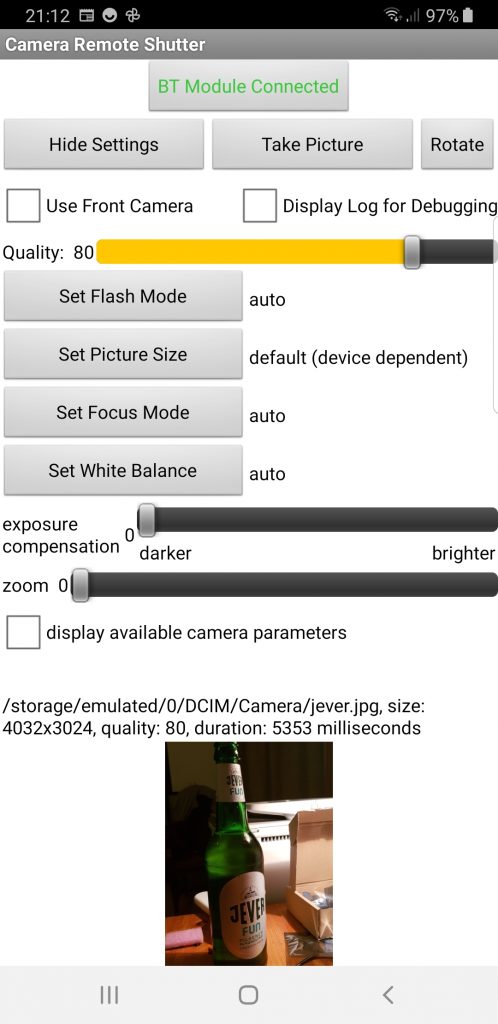 Camera Remote app (remote shutter)