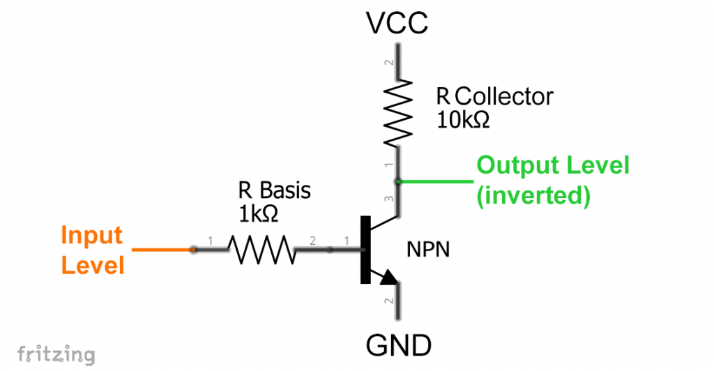 Simple circuit for inverting signals or logic levels