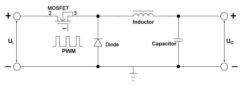 Step-down converter: schematic diagram