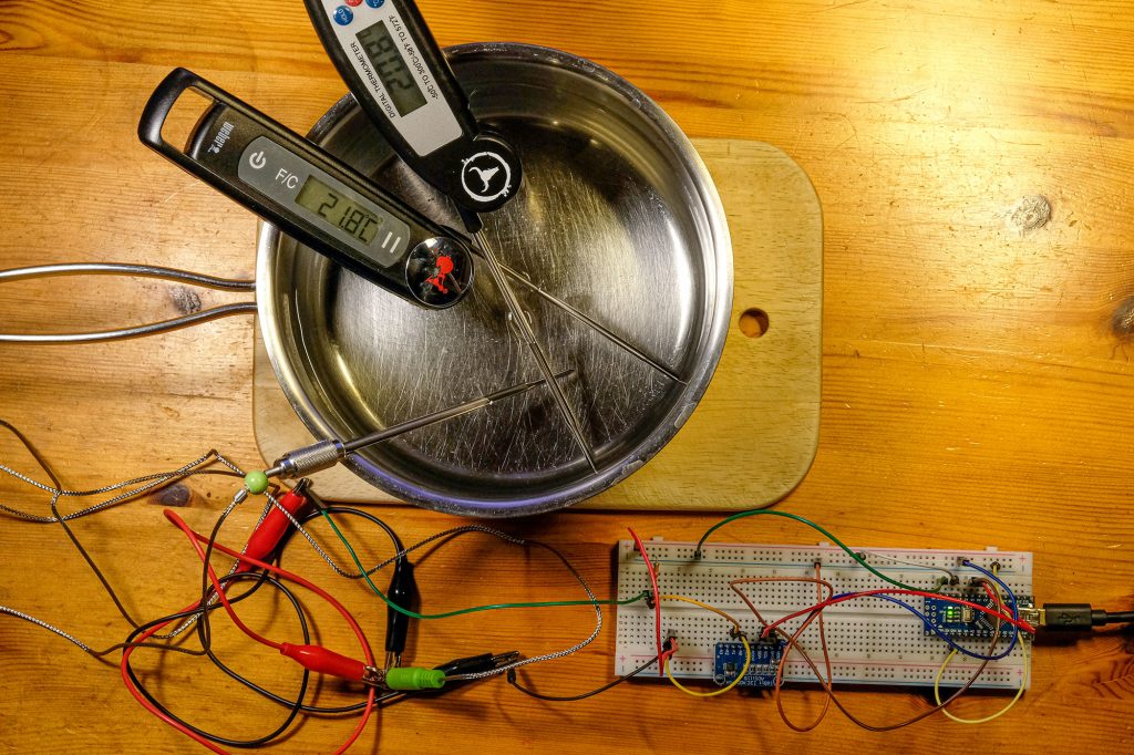 Recording of the calibration cures for the wireless BBQ thermometer