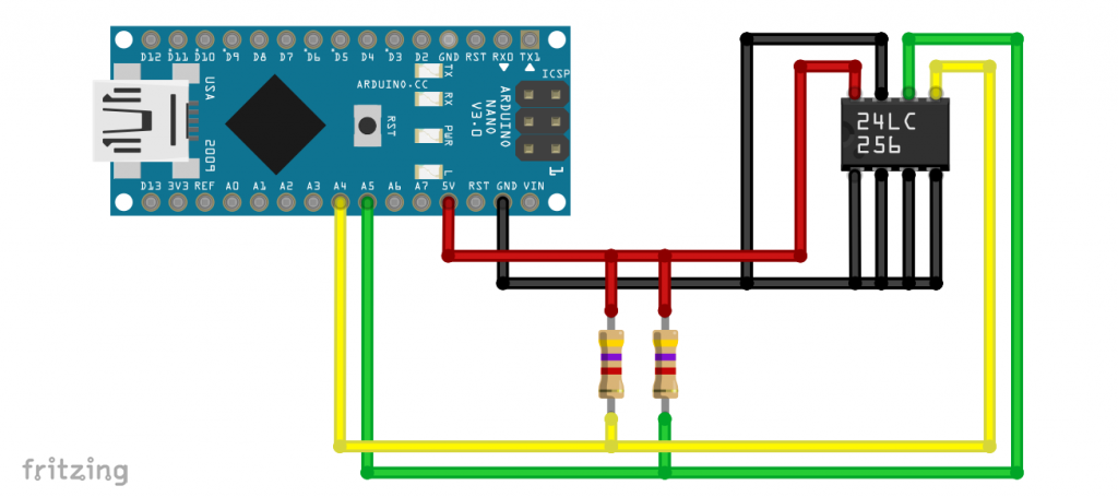 EEPROM circuit with an Arduino Nano