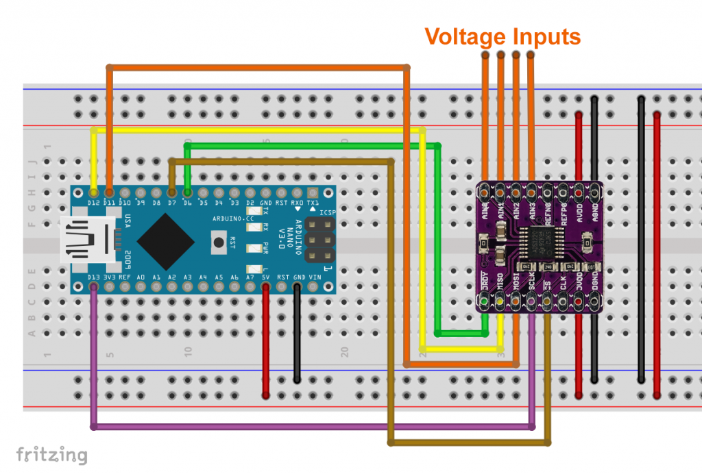 Example circuit: ADS1220 on Arduino UNO