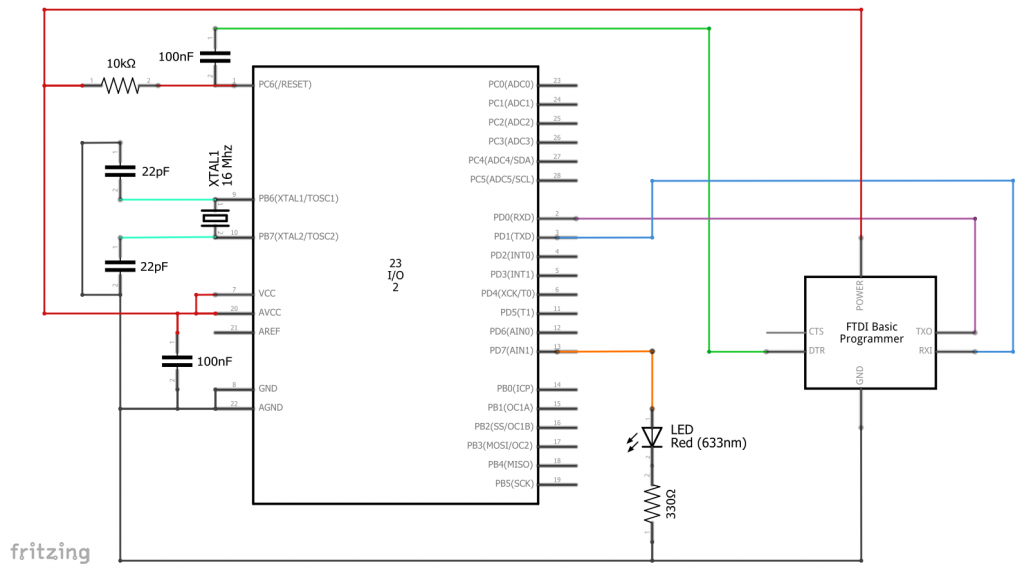 Circuit for uploading sketches using FTDI232