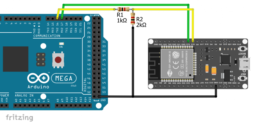 Serial Kommunikation zwischen Arduino Mega 2560 und ESP32