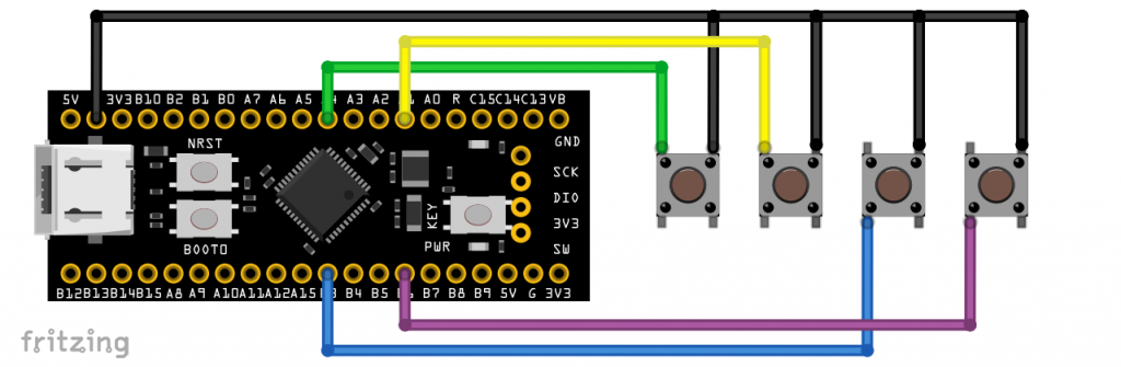STM32 - Beispielschaltung externe Interrupts