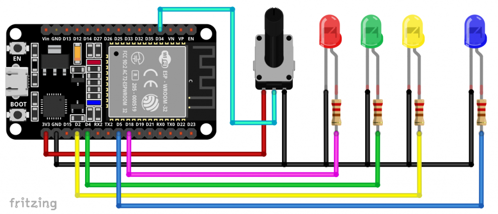 Schaltung für die folgenden Sketche