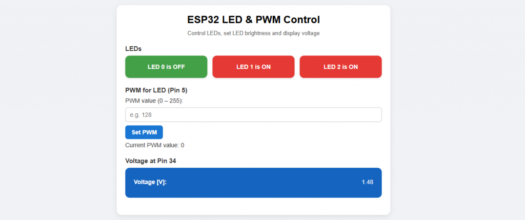 Async WebServer - Browserausgabe von nicer_with_css.ino